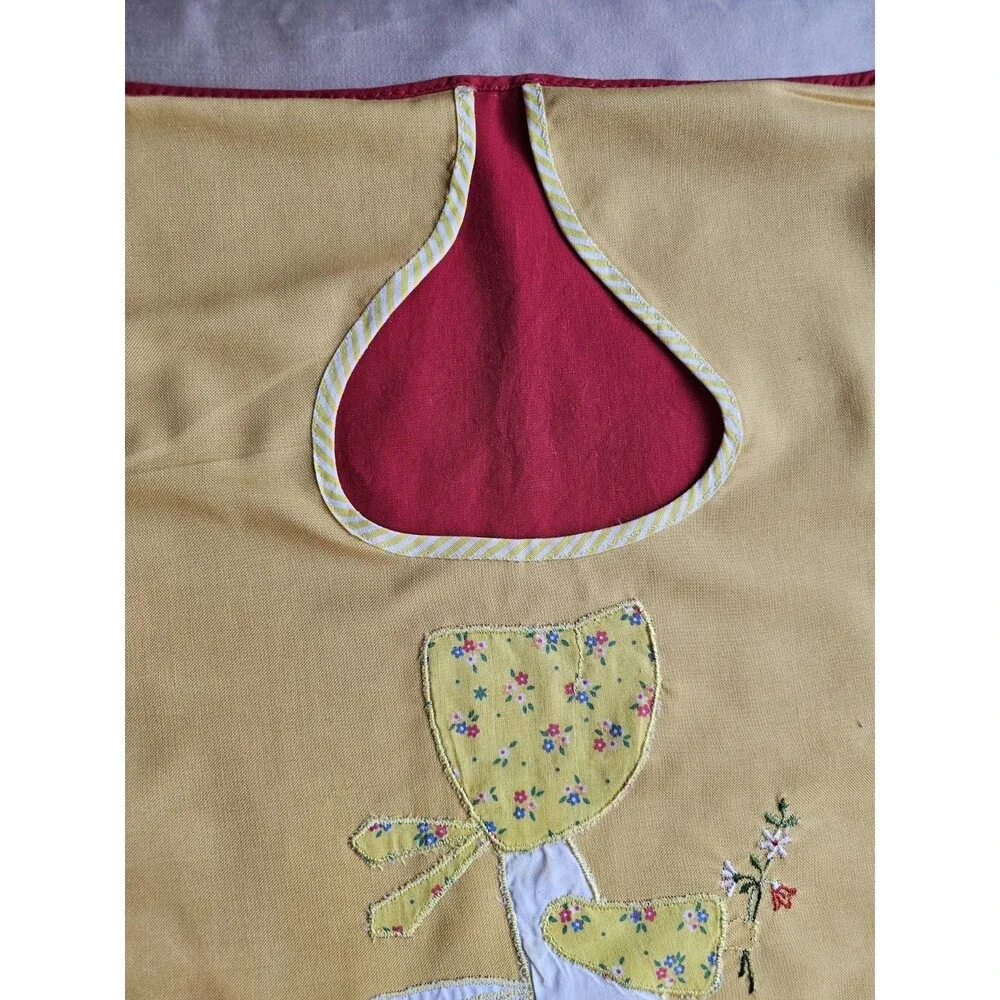 Vintage Red And Yellow Sunbonnet Sue Clothespin Bag Handmade
